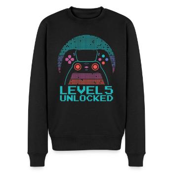 Gamer Gaming Level 5 Unlocked - Men's Premium Organic Jumper - black - Front - Nico (187cm)