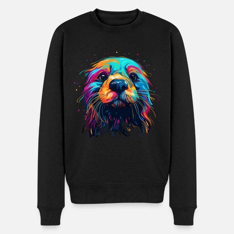 Otter Lustig Geschenk - Männer Premium Bio Pullover - Schwarz