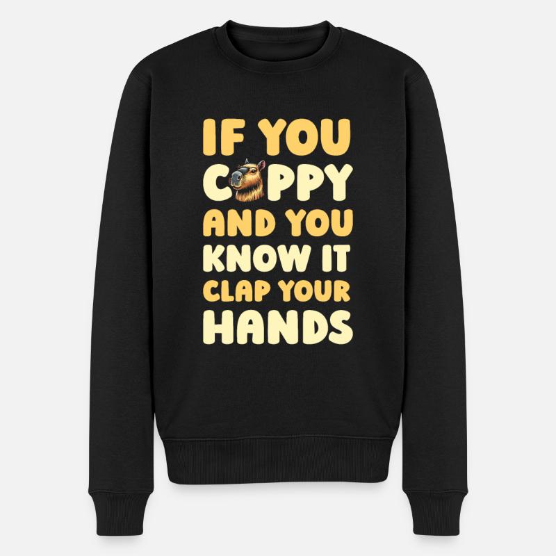 Capybara Wasserschwein - Männer Premium Bio Pullover - Schwarz