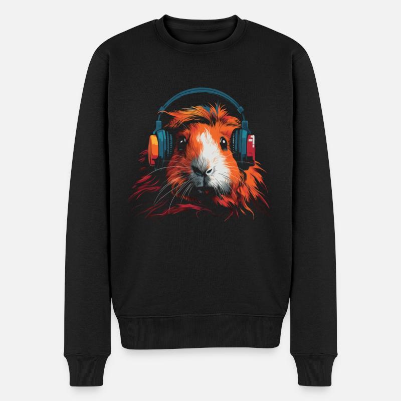 Meerschweinchen Lustig Geschenk - Männer Premium Bio Pullover - Schwarz