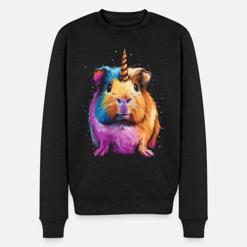 Meerschweinchen Einhorn Guinicorn - Männer Premium Bio Pullover - Schwarz