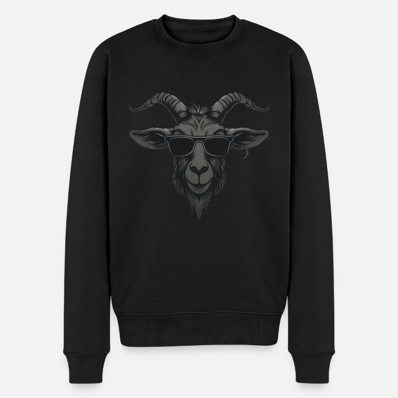 Ziege Sonnenbrille Geschenk - Männer Premium Bio Pullover - Schwarz