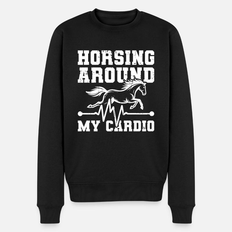 Électrocardiogramme équestre pour chevaux - Pull Premium bio Homme - noir