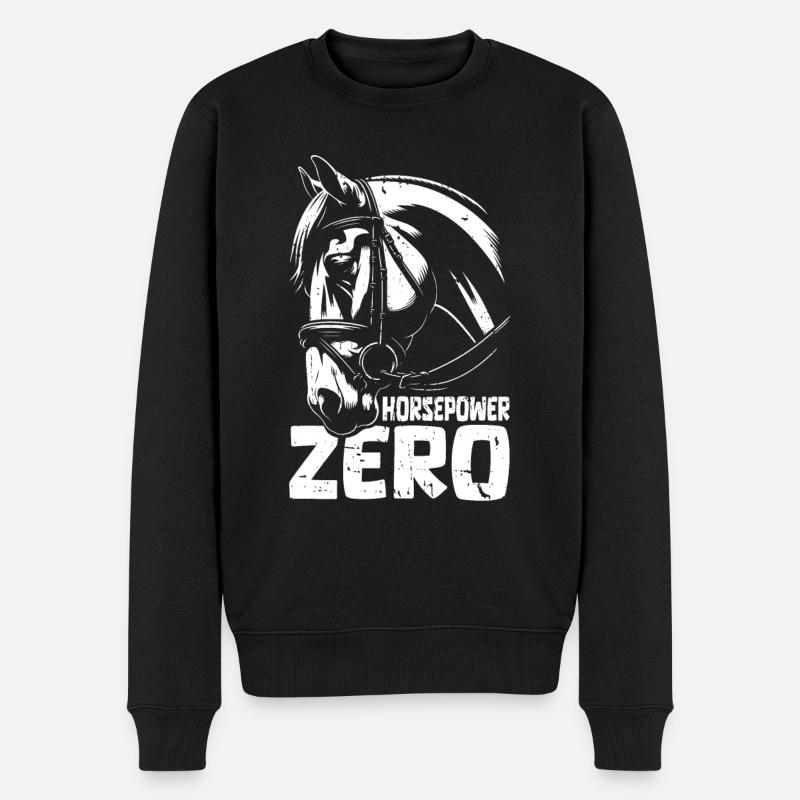 Pferd Reitsport - Männer Premium Bio Pullover - Schwarz