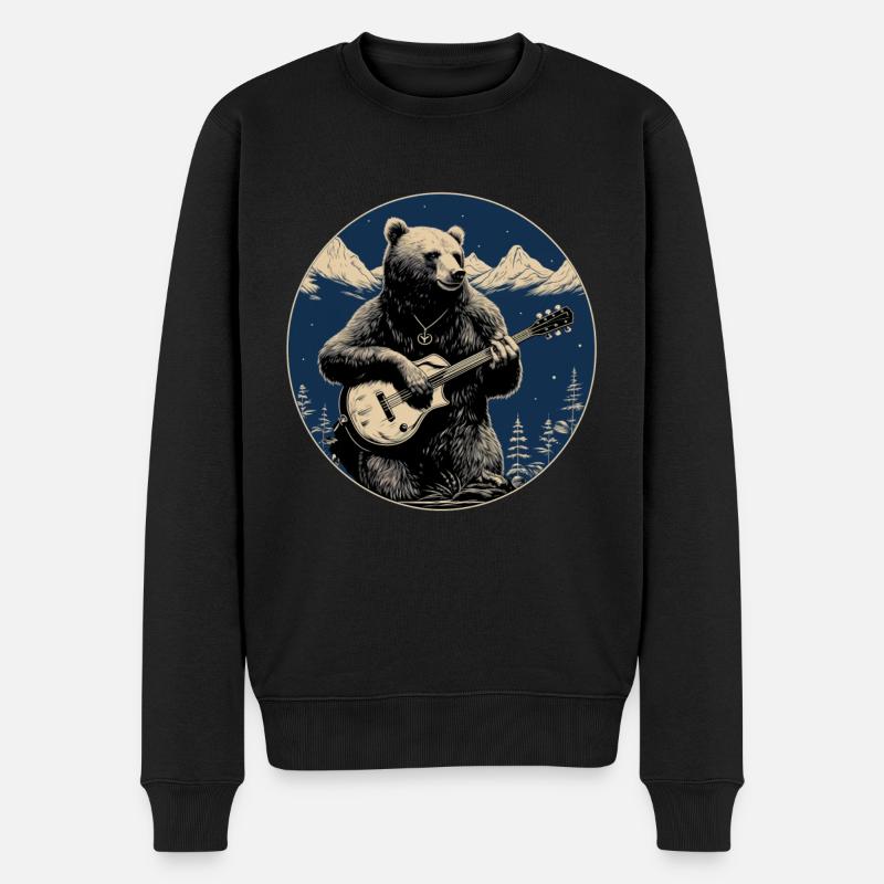 Guitare ours grizzly - Pull Premium bio Homme - noir