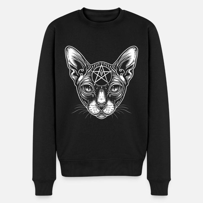 Cadeau chat Sphynx - Pull Premium bio Homme - noir