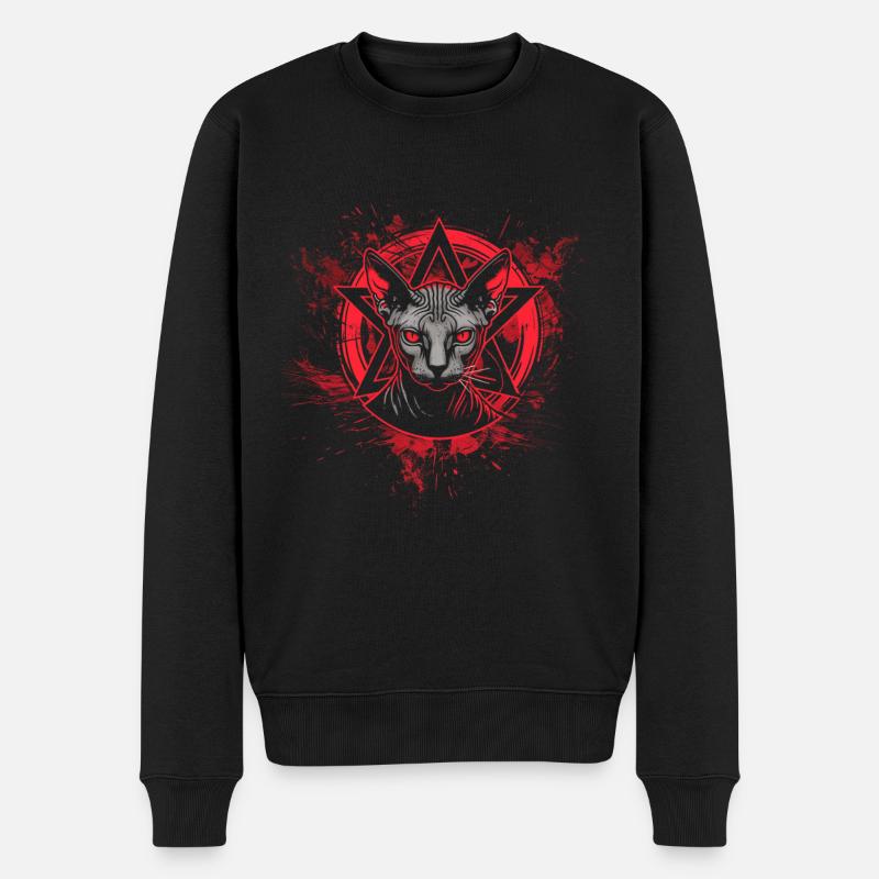 Sphynx Katze Geschenk - Männer Premium Bio Pullover - Schwarz