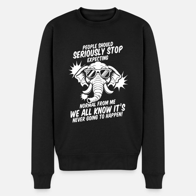 Elephant - Men's Premium Organic Jumper - black