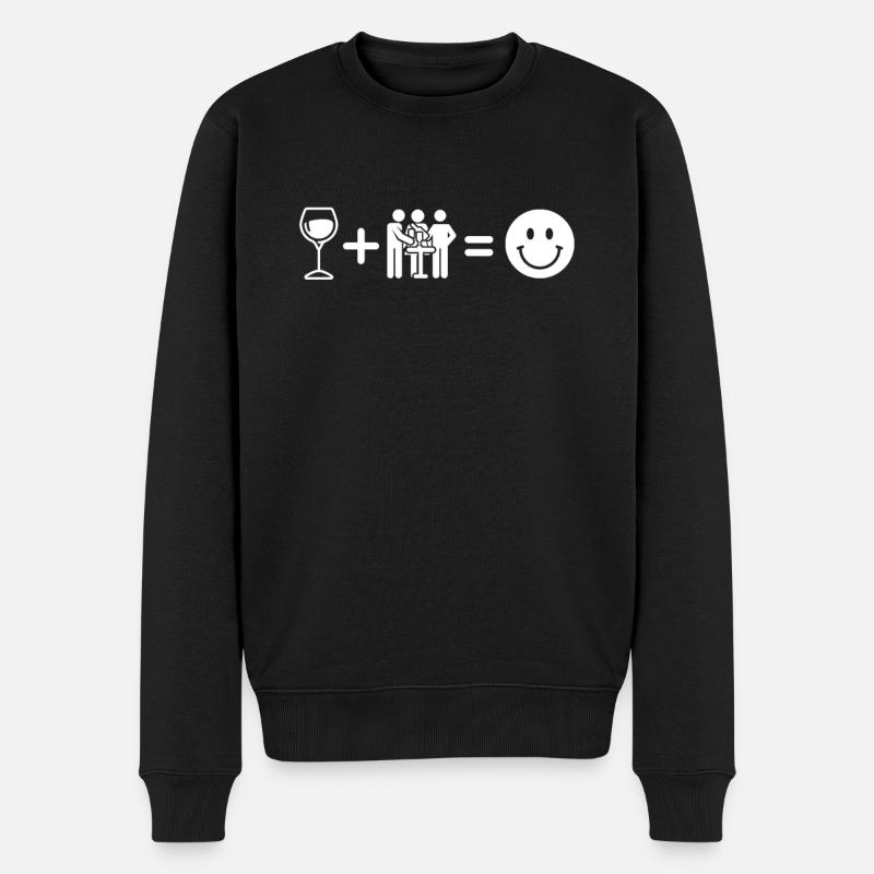 Wein Winzer - Männer Premium Bio Pullover - Schwarz