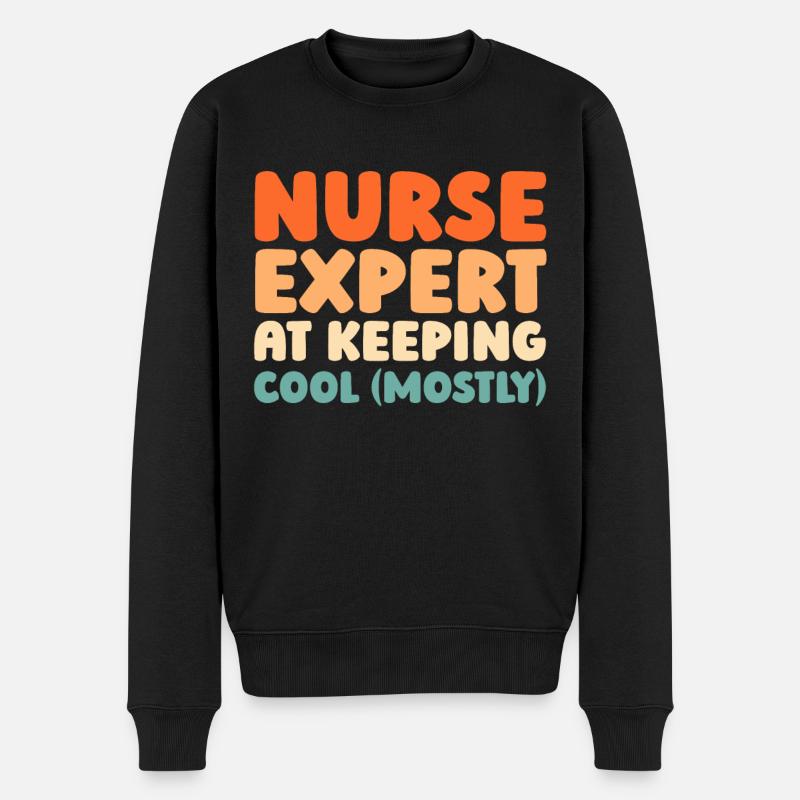 Krankenschwester - Männer Premium Bio Pullover - Schwarz
