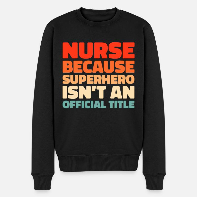 Krankenschwester - Männer Premium Bio Pullover - Schwarz