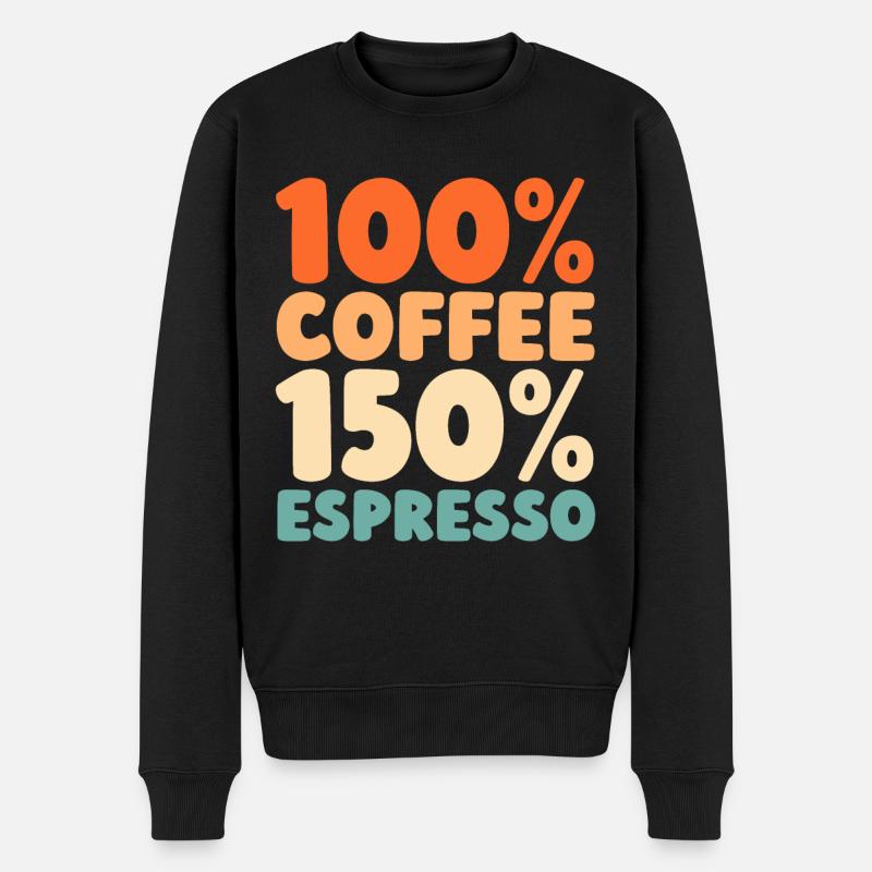 Kaffee Espresso - Männer Premium Bio Pullover - Schwarz