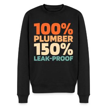 Plumber Installer - Men's Premium Organic Jumper - black - Front - Nico (187cm)