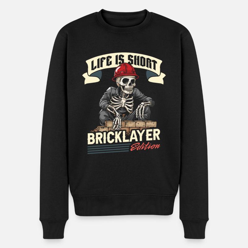 Maurer - Männer Premium Bio Pullover - Schwarz