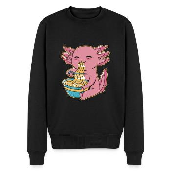 Lustiges Axolotl Ramen - Männer Premium Bio Pullover - Schwarz - Vorne - Nico (187cm)