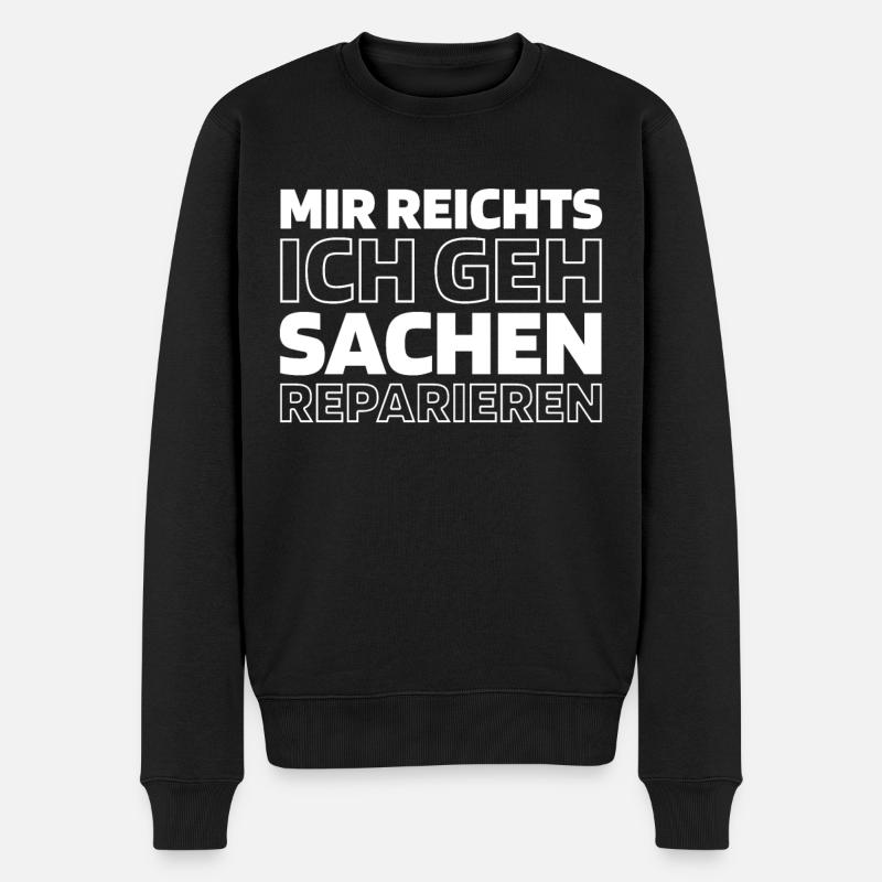 Flugzeug Mechaniker - Männer Premium Bio Pullover - Schwarz