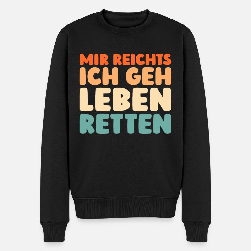 Rettungsdienst Sanitäter Rettungssanitäter - Männer Premium Bio Pullover - Schwarz