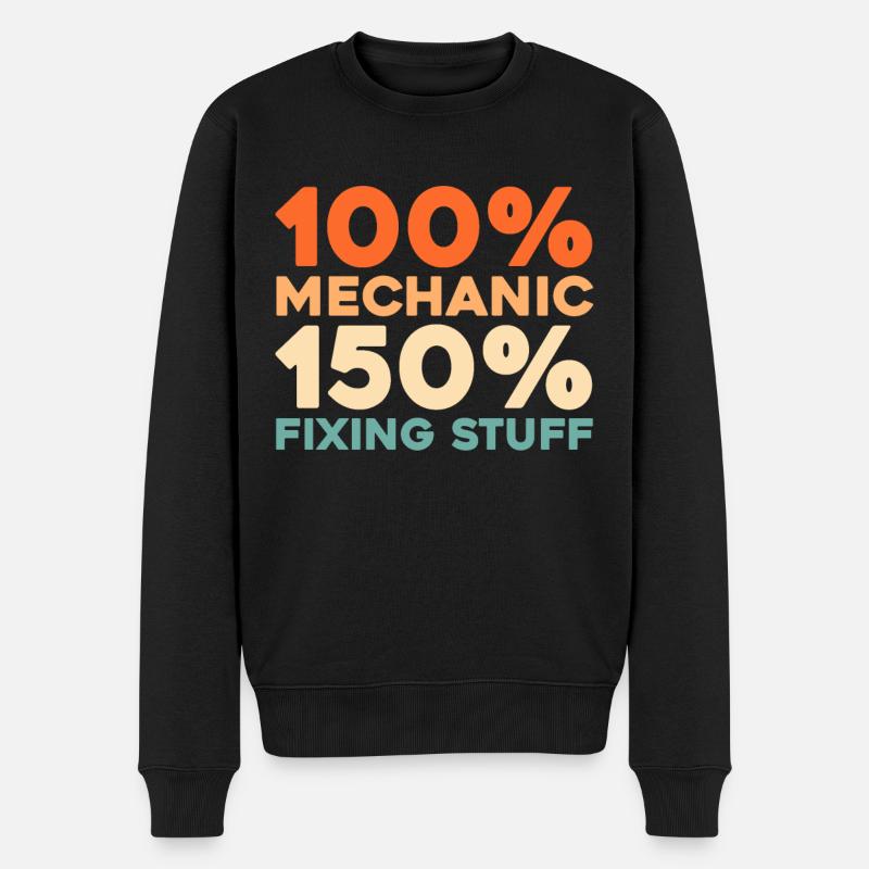 Flugzeug Mechaniker - Männer Premium Bio Pullover - Schwarz