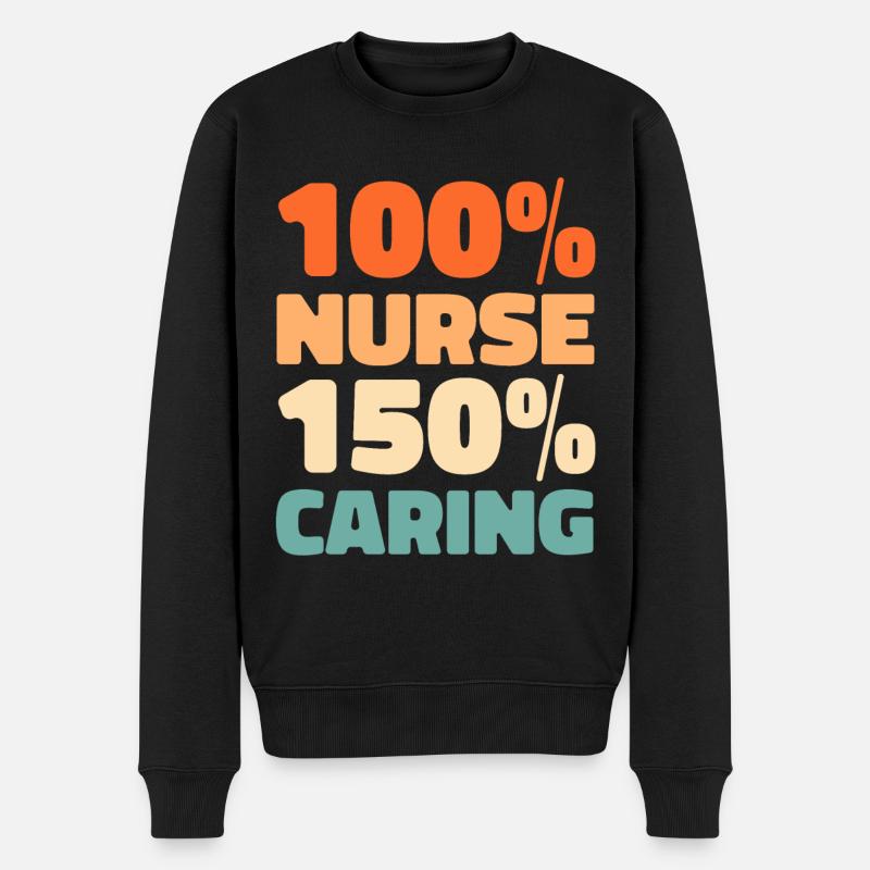 Krankenschwester - Männer Premium Bio Pullover - Schwarz