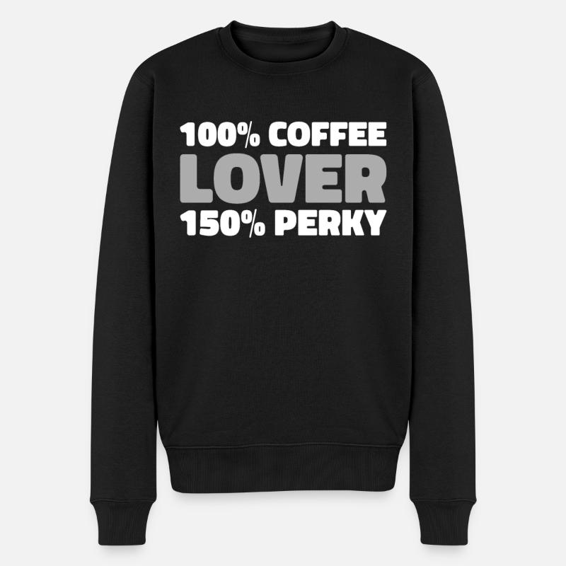 Kaffee Cafe - Männer Premium Bio Pullover - Schwarz