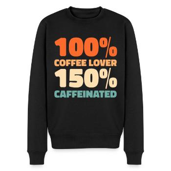 Coffee Cafe - Men's Premium Organic Jumper - black - Front - Nico (187cm)