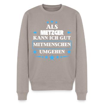 comme bouchers. - Pull Premium bio Homme - taupe - Devant - Nico (187cm)