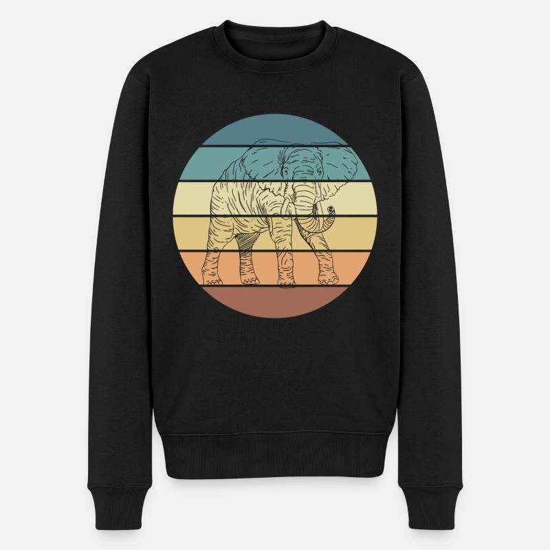 Éléphant amour Animal Design - Pull Premium bio Homme - noir
