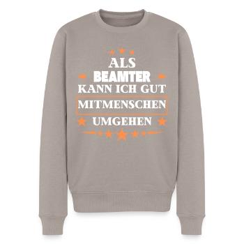 en tant que fonctionnaire. - Pull Premium bio Homme - taupe - Devant - Nico (187cm)