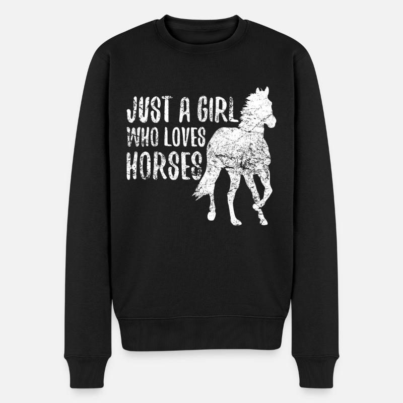 Fan de chevaux de course de chevaux design équestre - Pull Premium bio Homme - noir