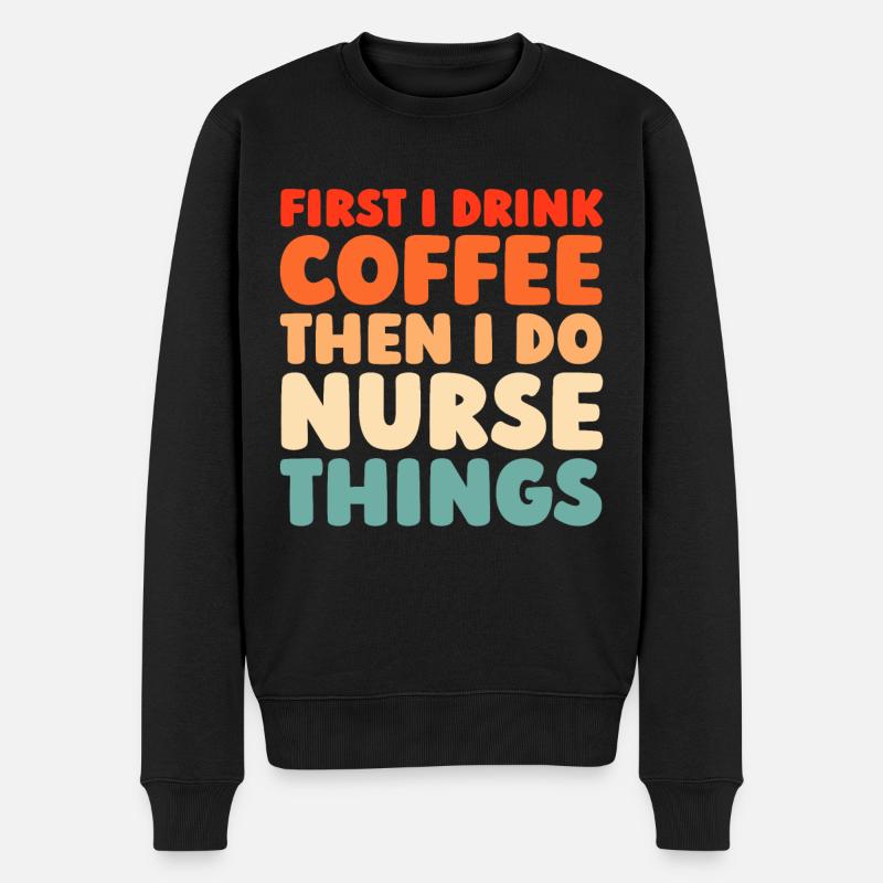 Krankenschwester - Männer Premium Bio Pullover - Schwarz