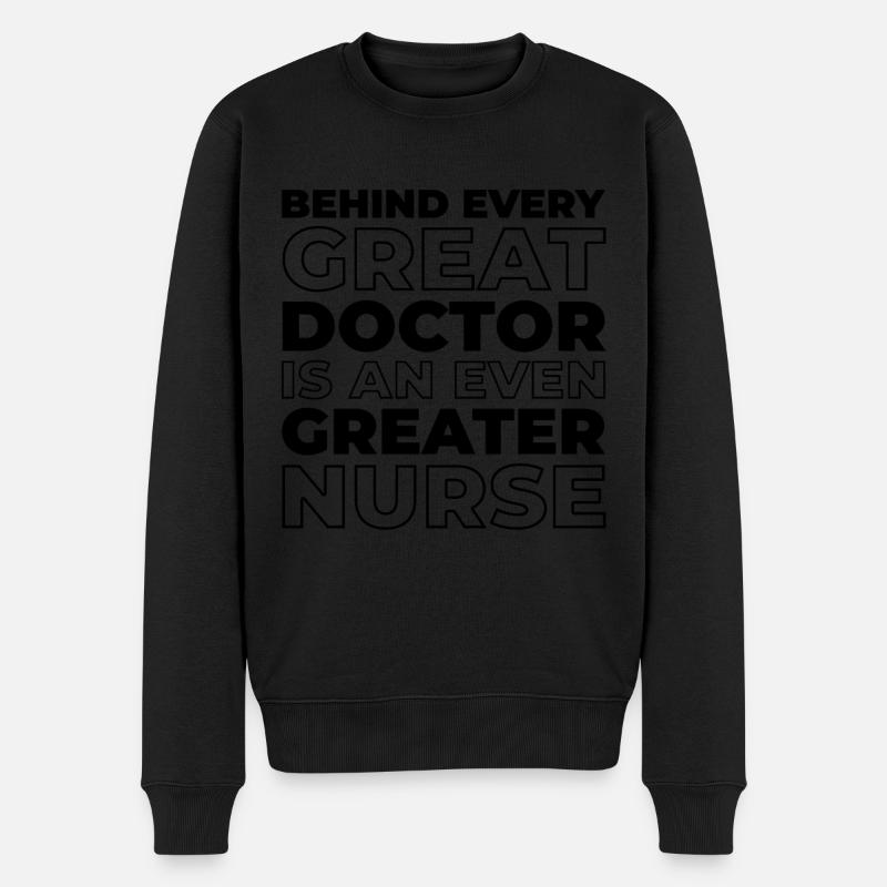 Krankenschwester - Männer Premium Bio Pullover - Schwarz