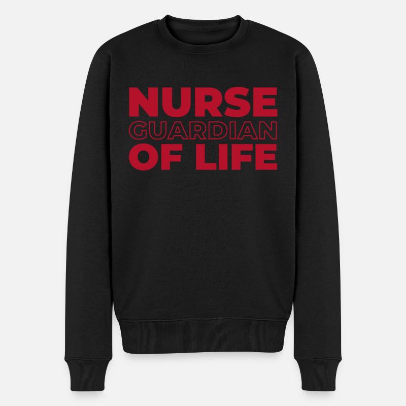 Krankenschwester - Männer Premium Bio Pullover - Schwarz