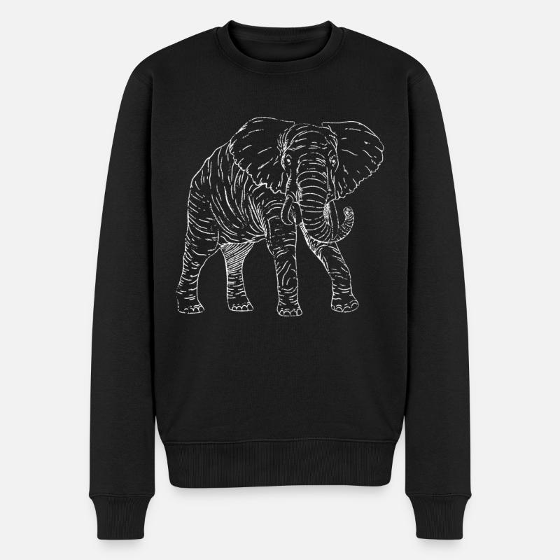 Conception d’animaux spirituels d’éléphant rétro - Pull Premium bio Homme - noir
