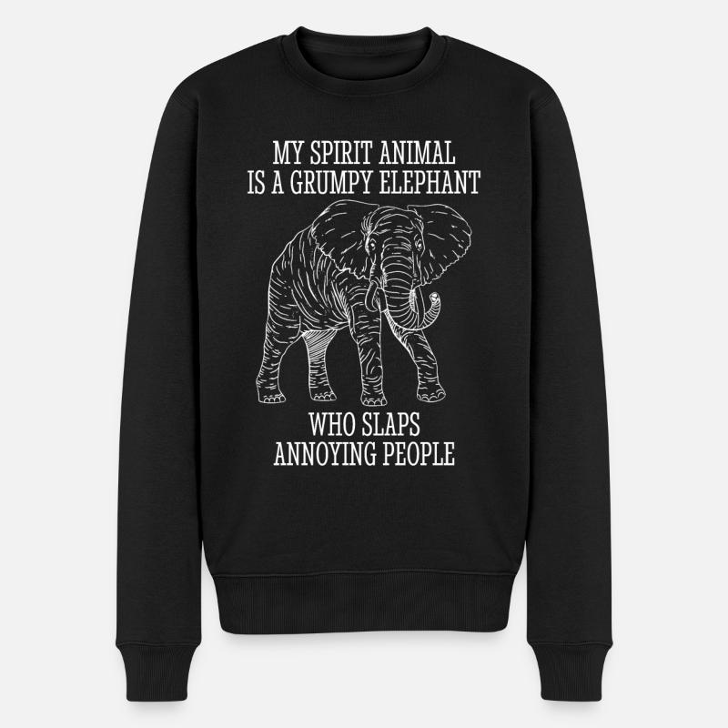 Collection d’animaux éléphant rétro - Pull Premium bio Homme - noir