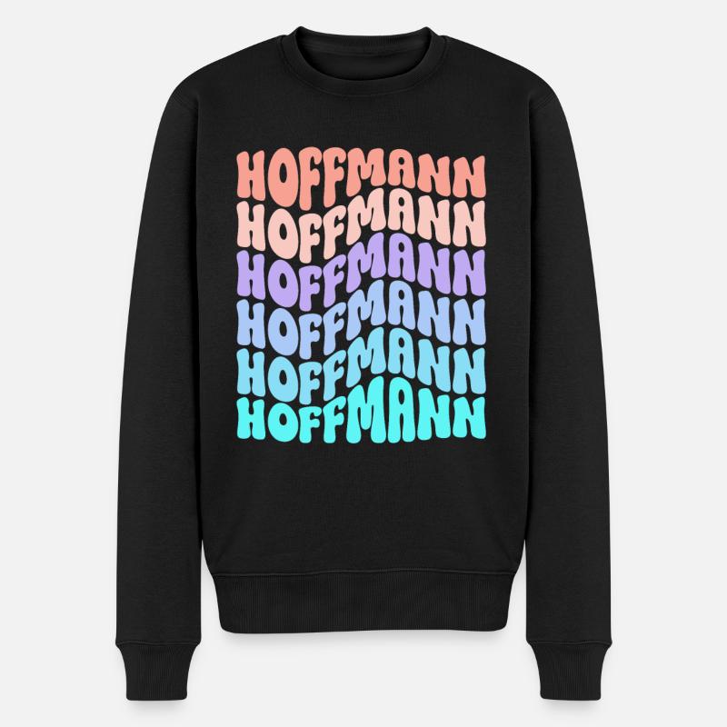 Hoffmann Retro Nachname Familie Geschenk - Männer Premium Bio Pullover - Schwarz