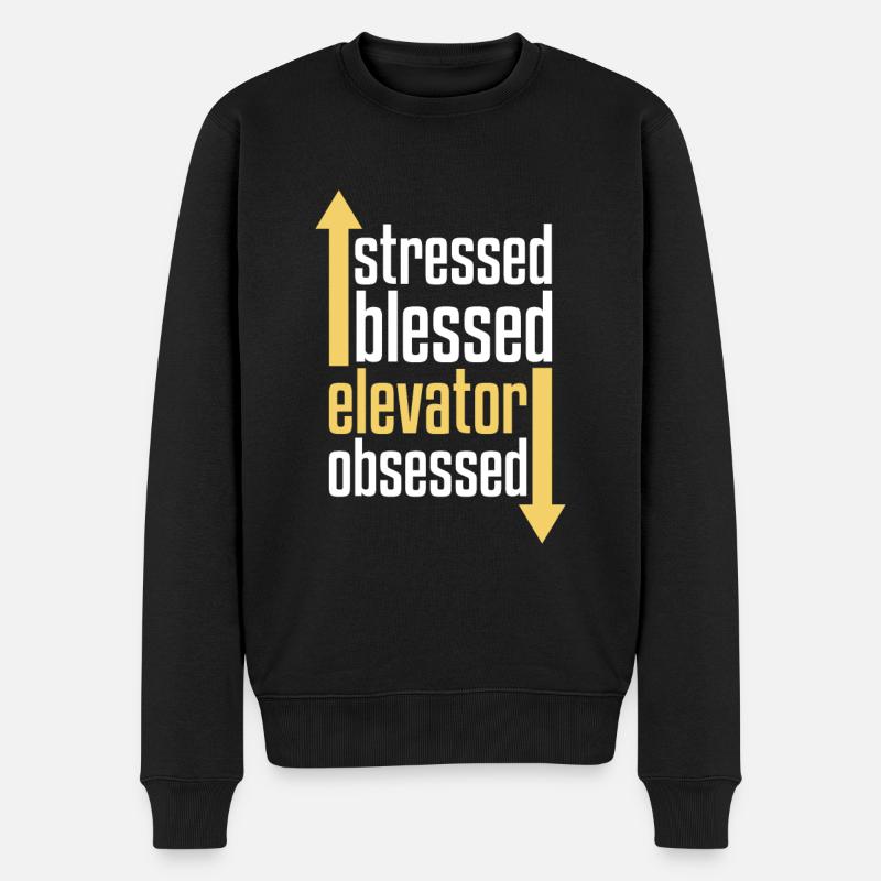 Elevator Elevator - Men's Premium Organic Jumper - black