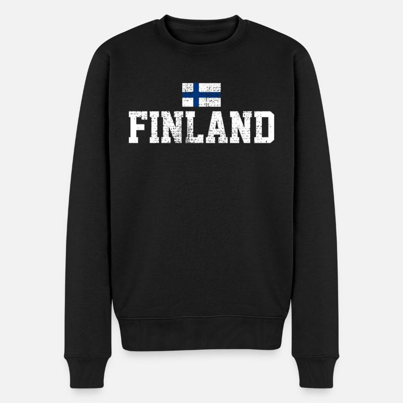 Entdecken Sie die Schönheit Finnlands Helsinki - Männer Premium Bio Pullover - Schwarz
