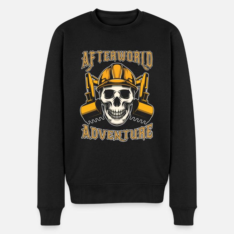 Baggerfahrer Afterworld Adventure - Männer Premium Bio Pullover - Schwarz