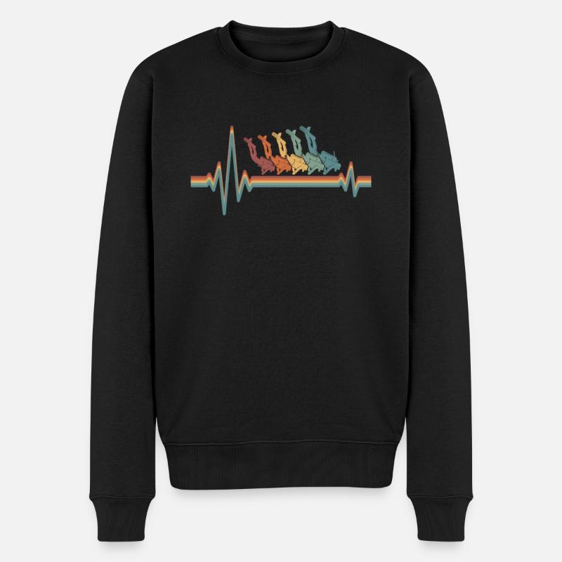 Plongeur Ecg Heartbeat - Pull Premium bio Homme - noir