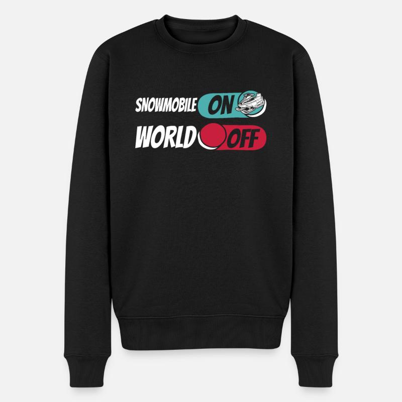 Schneemobil Motorschlitten - Männer Premium Bio Pullover - Schwarz