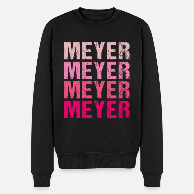 Meyer Familienname Team Retro Geschenkidee - Männer Premium Bio Pullover - Schwarz