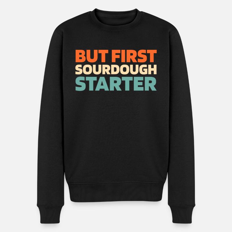 Sauerteig Brot - Männer Premium Bio Pullover - Schwarz
