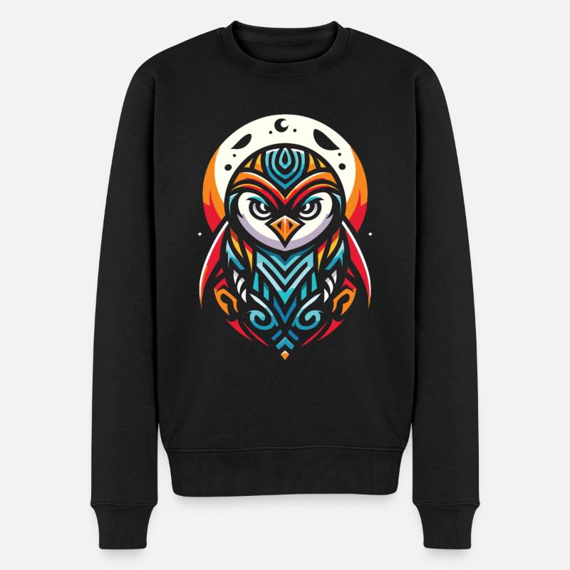 Phases de lune du pingouin - Pull Premium bio Homme - noir