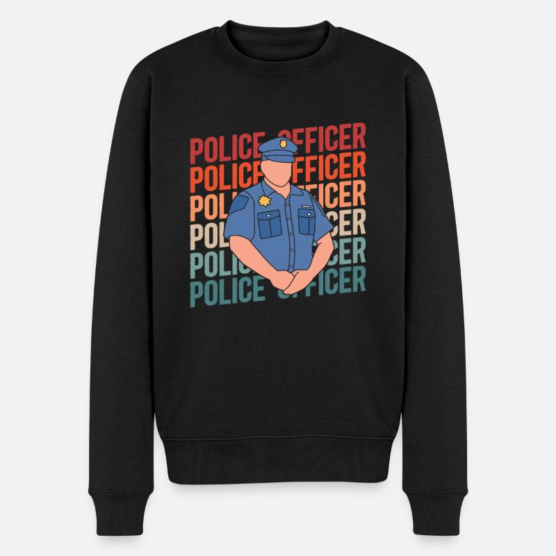 Polizist Polizei - Männer Premium Bio Pullover - Schwarz