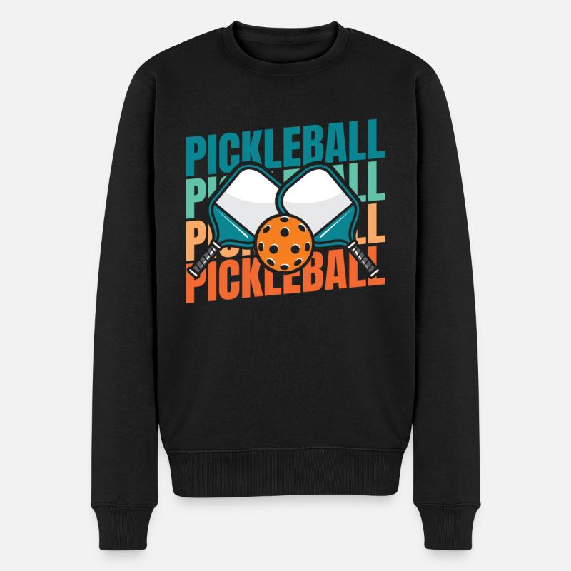 Pickleball - Männer Premium Bio Pullover - Schwarz