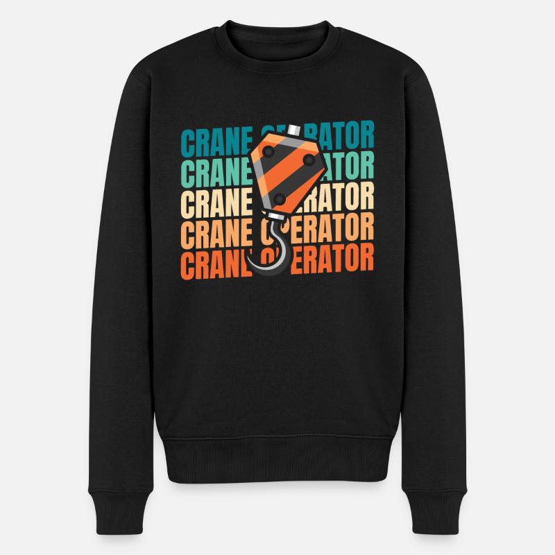Kranfahrer Kranführer - Männer Premium Bio Pullover - Schwarz
