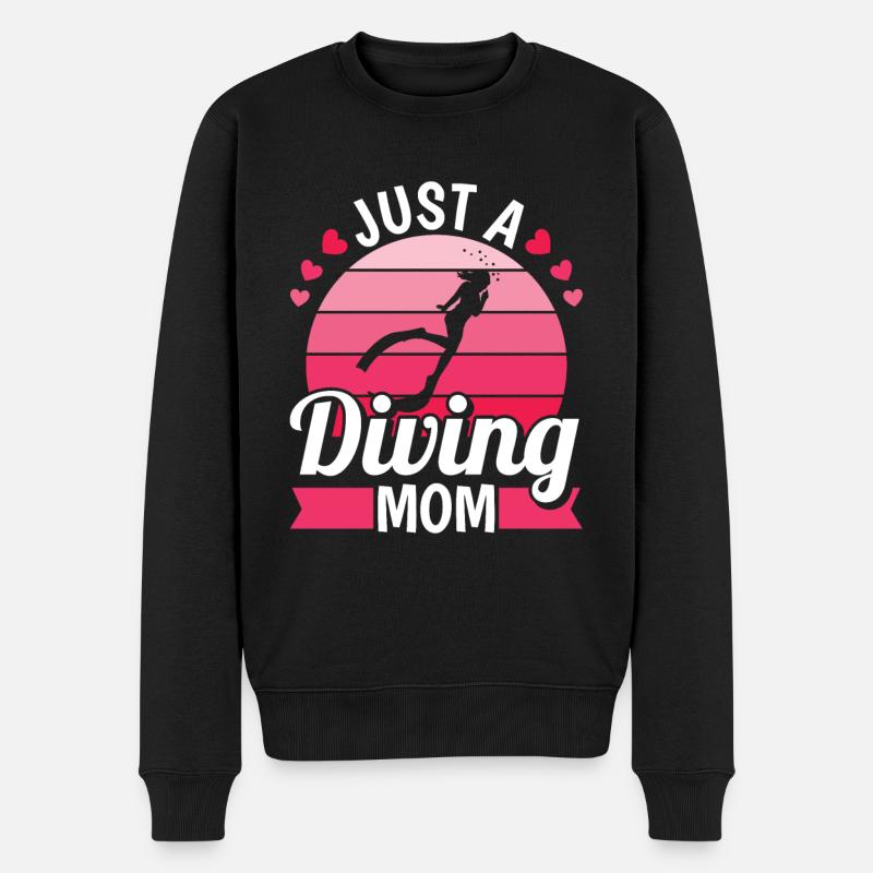 Plongeur Juste une maman plongeuse - Pull Premium bio Homme - noir