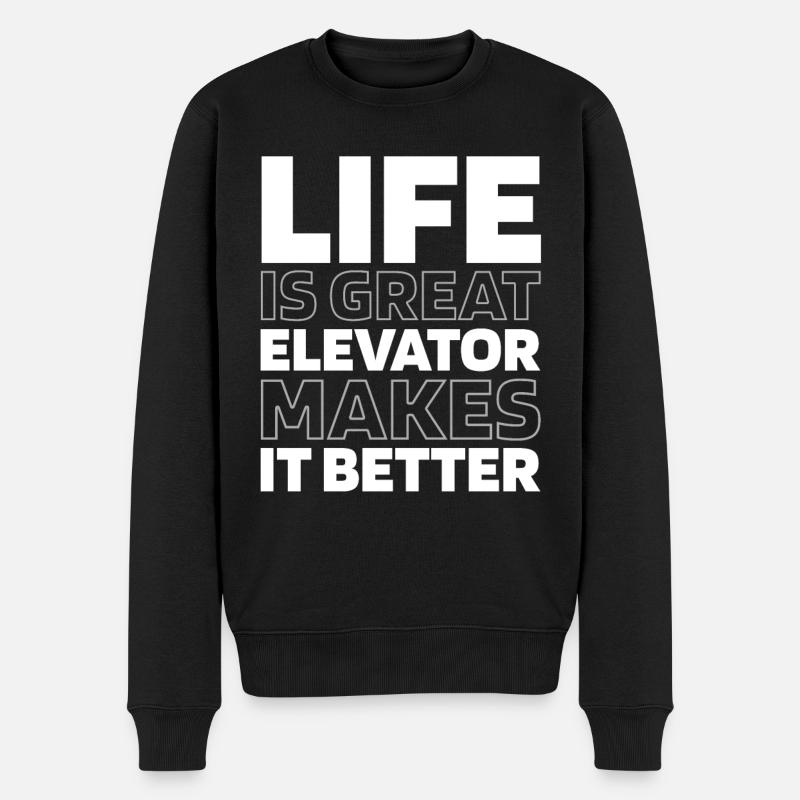 Elevator Elevator - Men's Premium Organic Jumper - black