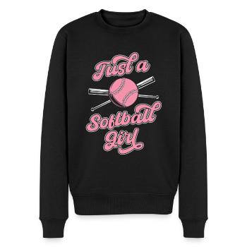 Softball Just A Softball Girl - Männer Premium Bio Pullover - Schwarz - Vorne - Nico (187cm)