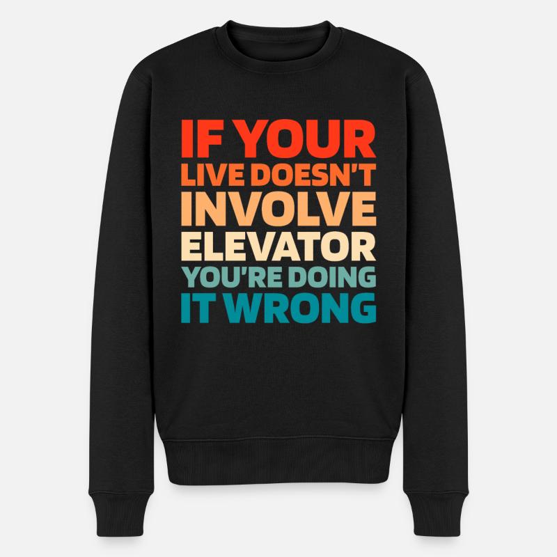 Elevator Elevator - Men's Premium Organic Jumper - black